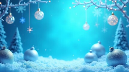 Winter Holiday Ornaments Snowscape christmas