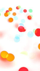 Colorful shiny glowing bokeh light overlay effect on transparent background design element