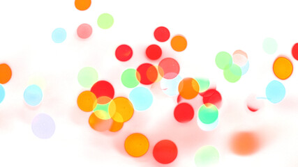Colorful shiny glowing bokeh light overlay effect on transparent background design element