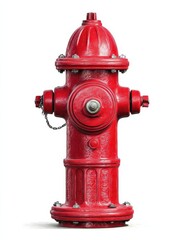 vibrant crimson fire hydrant isolated symbolizing public safety and urban infrastructure readiness