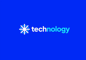 Technology logo design vector. Clean and modern tech logo design. Abstract technology symbol in simple style.