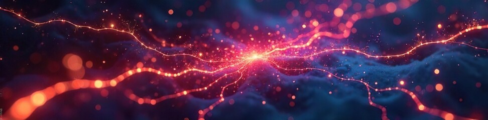 Intricate network of glowing electric wires, arcs, and sparks forming an abstract image of energy and power ,  electric,  intensity