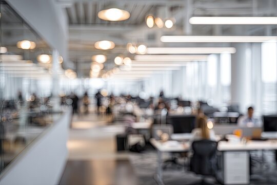 Blurred view of a modern open-plan office