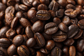 Fototapeta premium coffee beans on burlap
