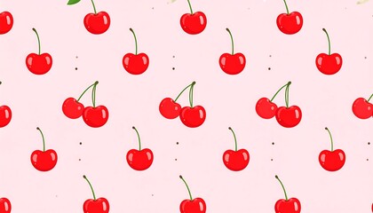 Cherries on a pink background