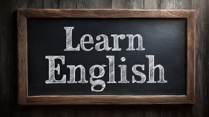 Master English communication skills with this classic chalkboard message for learning success