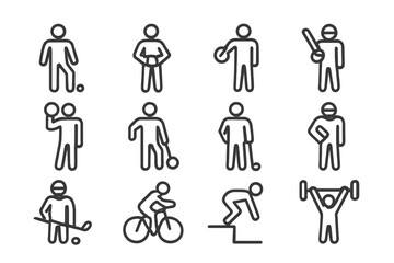 Set of sport icons in a minimalist style
