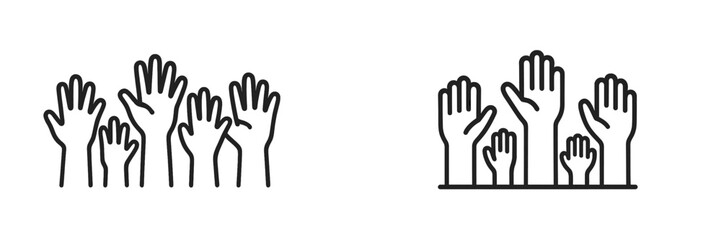 Fototapeta premium Raised Hands Icon Set