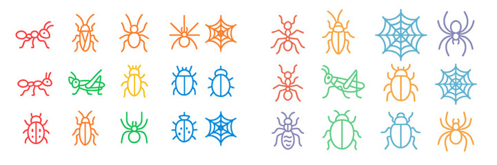 Colorful Insect Icons
