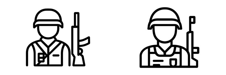 Soldier icon with rifle
