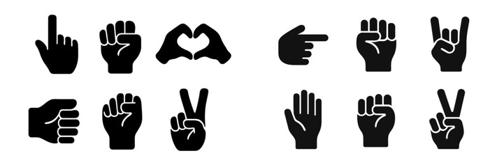 Collection of Hand Gestures Icons