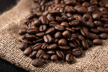 coffee beans on burlap