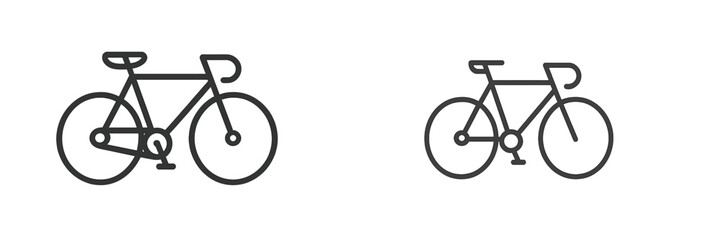 Fototapeta premium Two bicycles icons, one with chain, one without