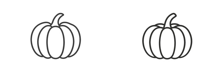 Outline of two pumpkins on a black background