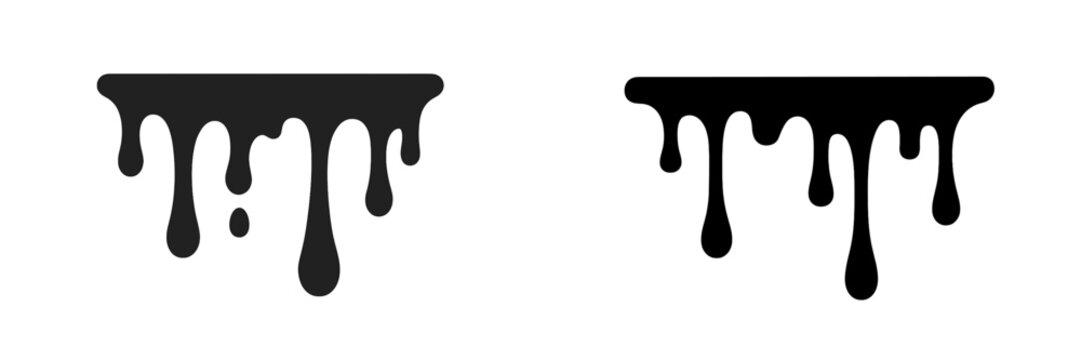 Black liquid dripping from a surface