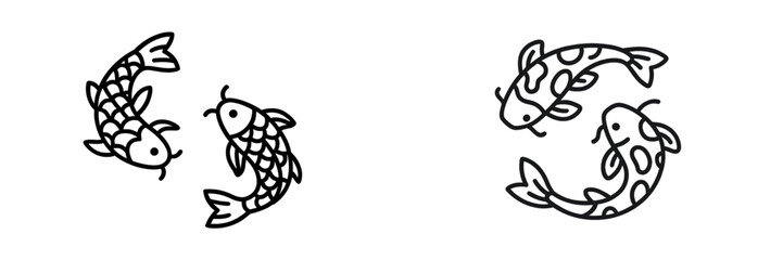 Obraz premium Two stylized koi fish in a yin yang symbol