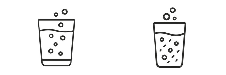 Two glasses with bubbly liquid and circles