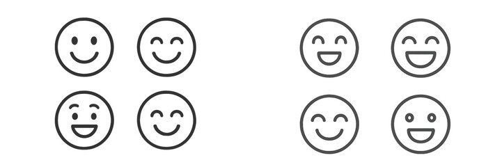 Fototapeta premium Set of happy face icons with different expressions