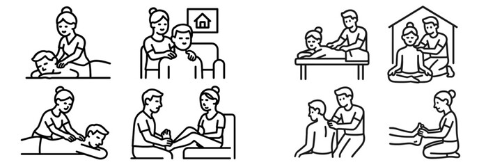Massage therapy icons