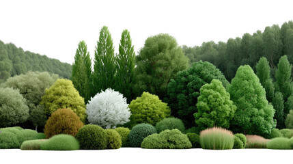 Greenery in Bloom: An enchanting array of lush, verdant trees and bushes, thriving in a panorama of nature's splendor.
