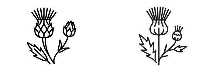 Thistle flower outline icon
