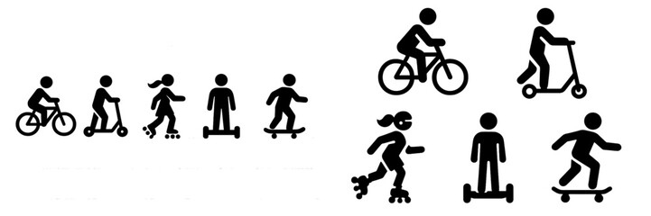 Obraz na płótnie Canvas Diverse personal transport icons