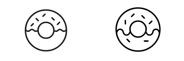 Obraz premium Donut icon with sprinkles and frosting