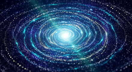 Vibrant swirling vortex of light and energy in deep space