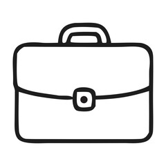Simple hand drawn icon of a briefcase or portfolio