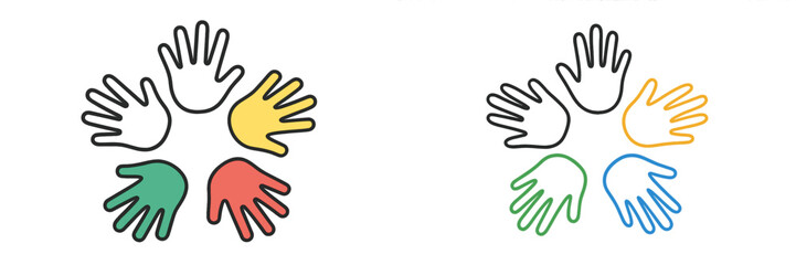 Fototapeta premium Diverse hands forming a circle, symbolizing unity and teamwork