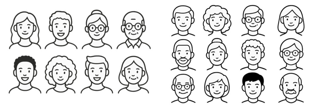 Diverse People Avatars Collection