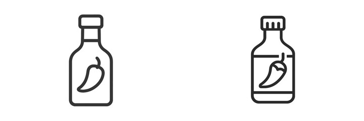 Two bottles with chili pepper icons