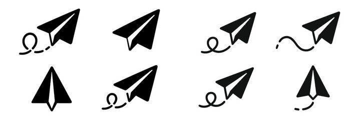 Paper airplanes flying with wavy trails