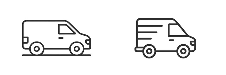 Fototapeta premium Two vans in a simple line art style