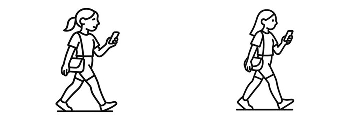 Person walking while looking at a smartphone