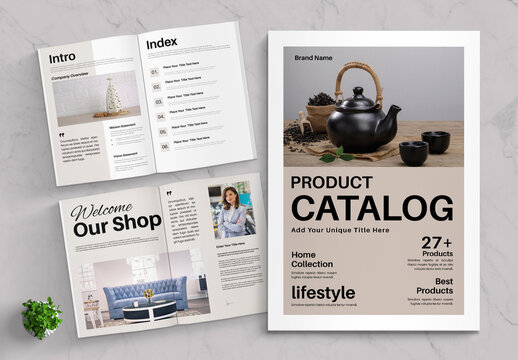 Modern Product Catalog Template Layout For Interior Design