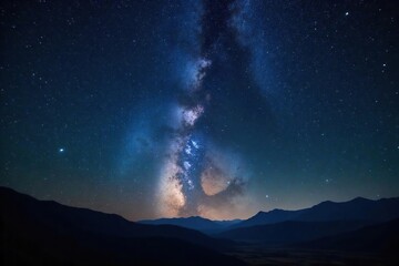 Fototapeta premium Awe-inspiring vista of a dark night sky brimming with countless stars, a breathtaking celestial panorama perfect for astronomy, travel, and nature projects , nature, milky way