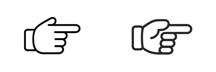 Two pointing finger icons on black background