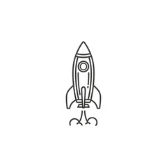 Simple Line Rocket Launching - Startup Icon, Business Growth Symbol