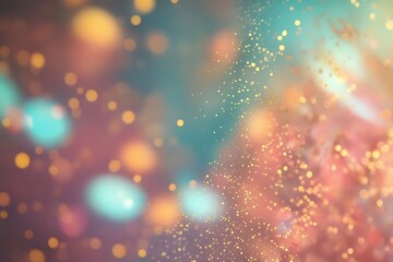 Obraz premium Abstract bokeh lights and glittering particles in warm and cool tones