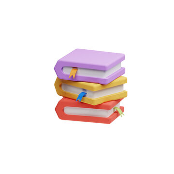 3D Books Icon &ndash; Education, Learning, Knowledge, Study, Reading Illustration