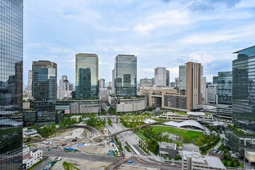 ホテル高層階から撮影したうえきたエリアの俯瞰写真　【大阪風景】