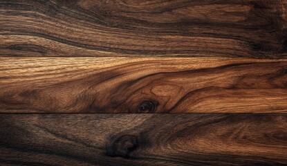 Close-up view of dark brown wooden planks.  Intricate wood grain patterns and horizontal lines