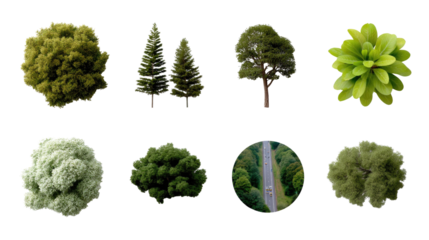 Diverse Tree Collection: A curated selection of various tree types showcases the beauty of nature, offering a glimpse into the rich tapestry of botanical diversity.