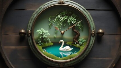 The Enchanted Swan Clock
