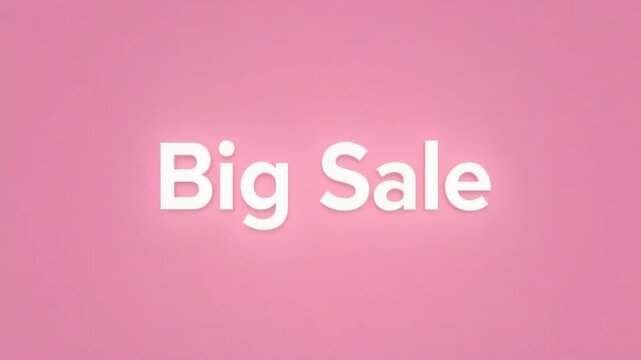 "Big Sale" text in white color on a pink background, advertising a discount event.