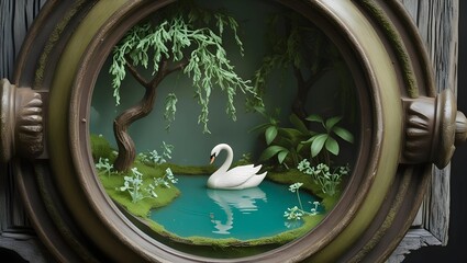 The Enchanted Swan Clock

