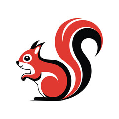 Obraz premium Stylized Squirrel with a Large, Fluffy Tail