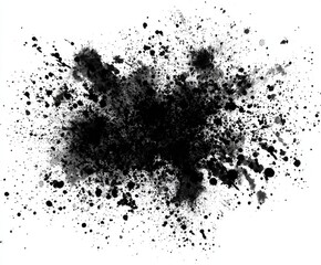 Abstract black ink splatter on white background (6)