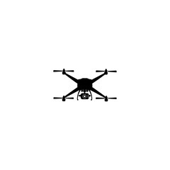 Drone silhouette vector, drone camera icon vector 